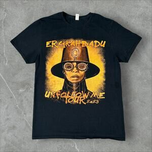 Erykah Badu Unfollow Me Tour 2023 Size Medium Black Soul R&B Black T-Shirt